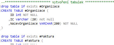 Tipy k formátování SQL kódu