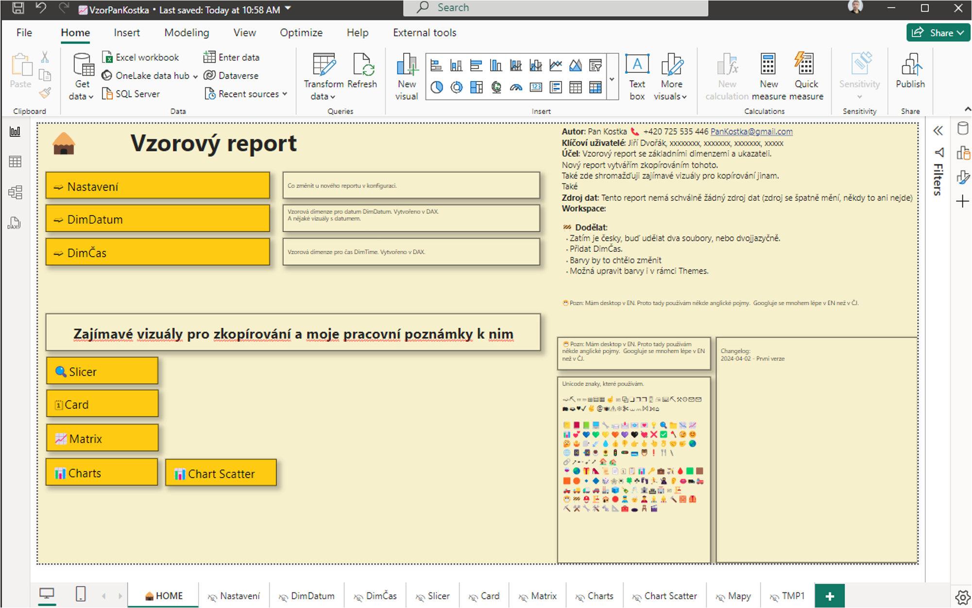 Vzorový soubor Power BI – VzorPanKostka.pbix